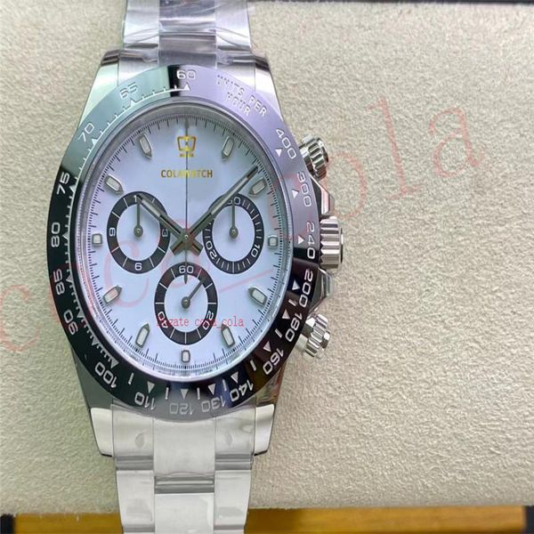 

watch waterproof wristwatches 40mm working 904l stainless chronograph eta 4130 movement automatic diver mens watch watches, Slivery;brown