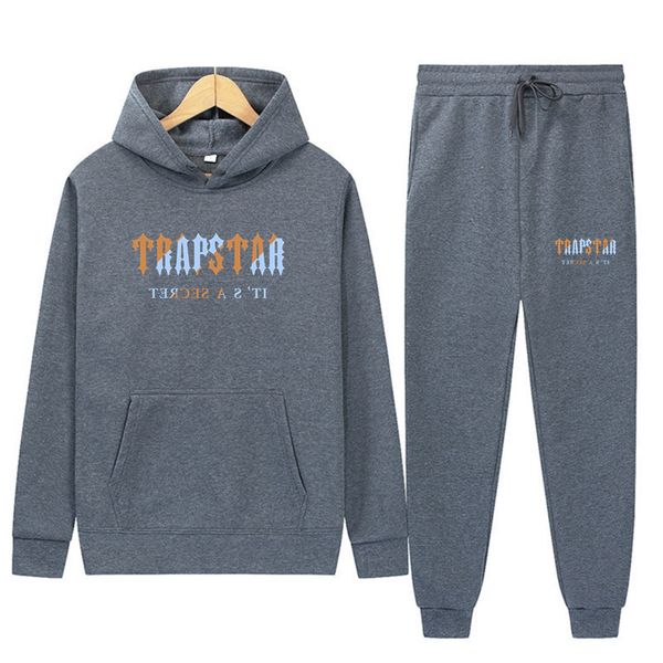 

designer trapstar tracksuits hoodie tracksuit jackets men winter hoodies pants set 2022 running black hoody mens brand sweatshirt sport jogg, Gray
