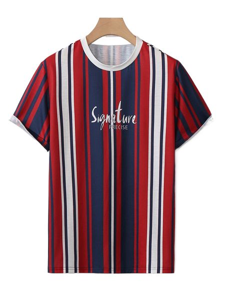 

men striped & letter graphic tee n6oa#, White;black