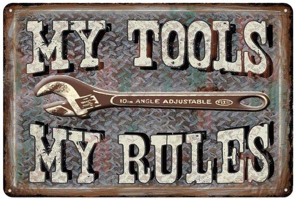 

garage series dad's garage tin metal wall decoration signs, man cave/garage original design of thick tinplate wall art (my tools,my rul