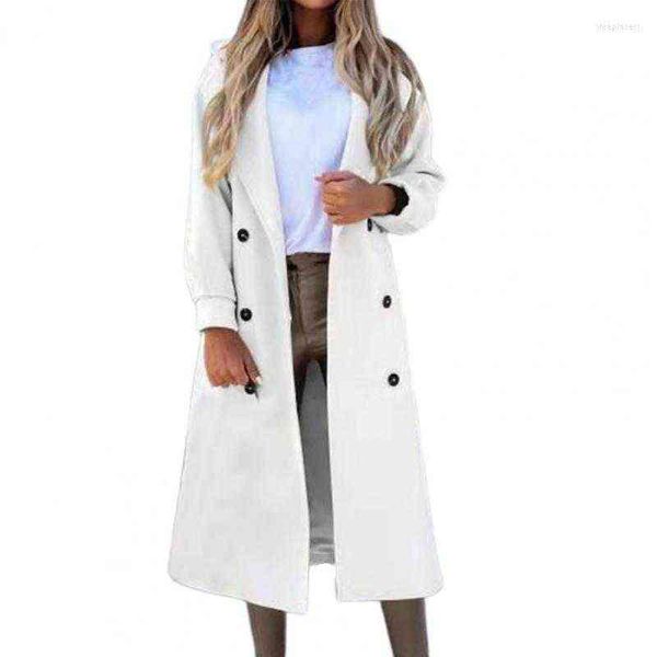 

women's trench coats oversized women long coat solid color double breasted autumn winter warm suit collar sleeve comfortable overcoat f, Tan;black