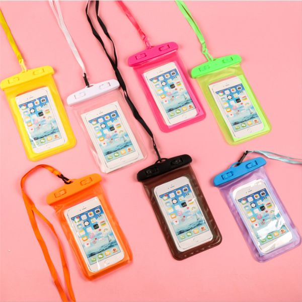 Trockener Beutel wasserdichte Koffer Bag PVC Schutzuniverseller Telefonbeutel zum Tauchen im Schwimmen Smartphone bis zu 5,8 Zoll Handy Case 1000 PCs