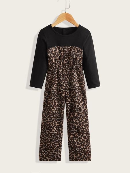 

toddler girls leopard print flap detail corduroy jumpsuit she, Blue