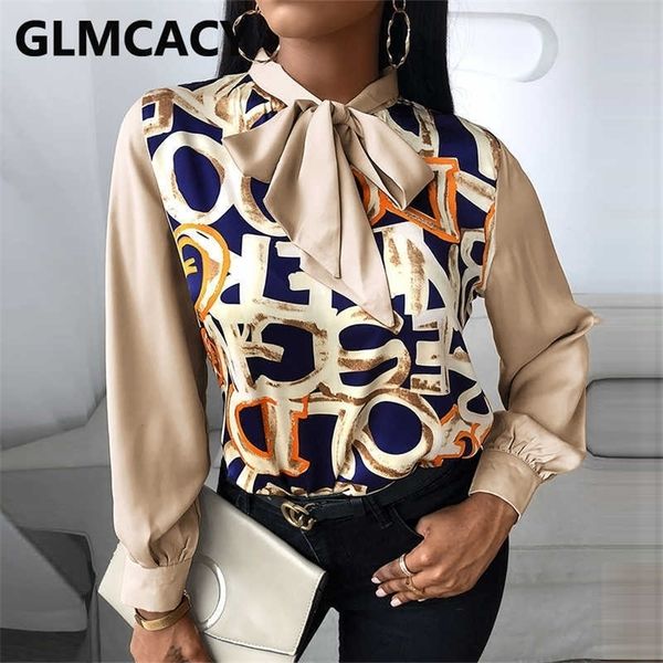

women plus size letter pattern print lantern sleeve shirt 210702, White