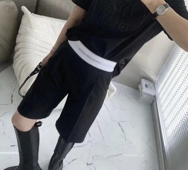 

women's pants & capris designer aw dawangjia 22 spring and summer trousers letter elastic waist loose casual five point simple versatil, Black;white