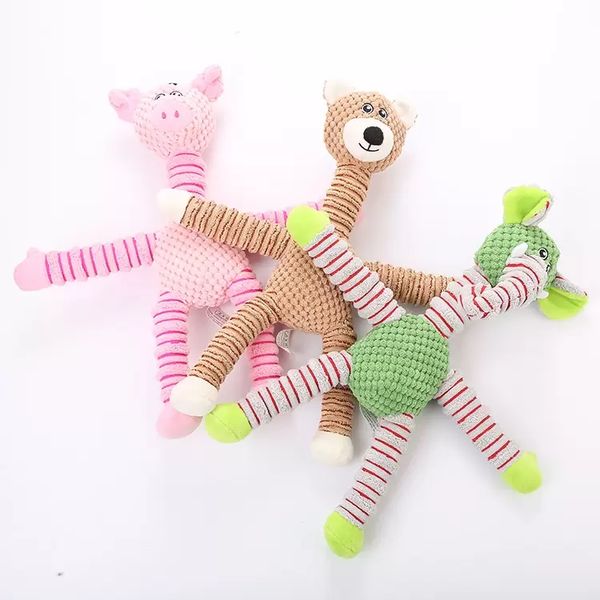 Alta qualidade Plexh Doll Pet Toy Toy milho pelúcia de mão longa urso porco Toys de elefante Decoração em casa Presente infantil