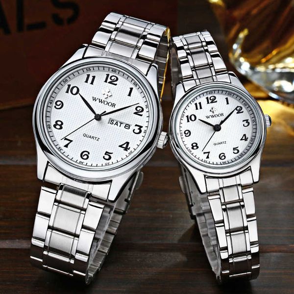 

watches new men's vintage casual business simple waterproof quartz stainless steel watch, Slivery;brown