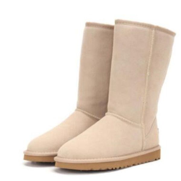 

sell aus 5815 tall women snow boots keep warm boot cowskin sheepskin plush fur boots dustbag card fine christmas gift transshipment, Black