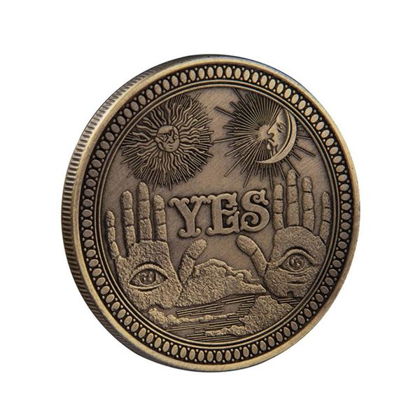 Andere Kunst und Kunsthandwerk Antiquität Machen Sie eine Gothic-Vorhersage Entscheidung JA oder NEIN Ouija-Souvenir-Legierungsmünze Doppelseitige Gedenksammlung Lucky Dollar Coin