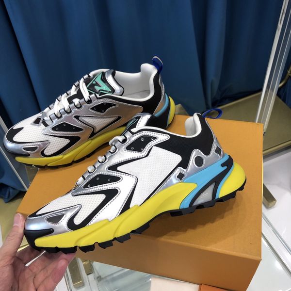 

2022 luxury designer men training shoes man sneakers running casual shoes runner tatic 100% leather mesh ventilate design famous