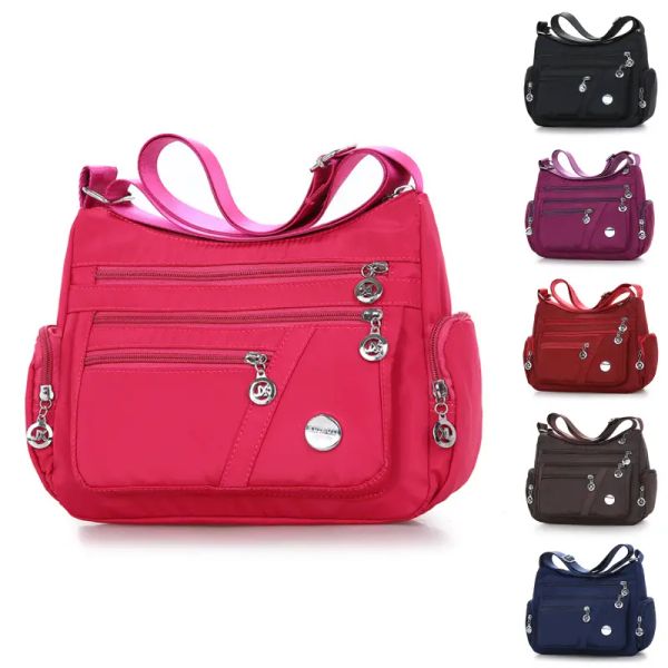 

women shopping shoulder bags fashion casual womens bag handbag totes high-capacity nylon oxford large volume wholesale black red blue fuchsi