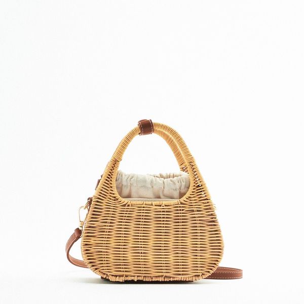 

2022 new crossbody beach bag straw knitting box handlebag fashion