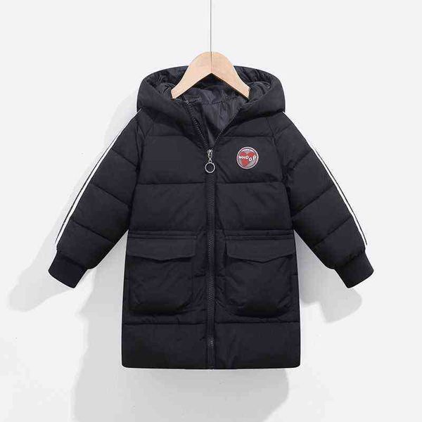 

winter solid children down jacket jackets for baby boys girls 3 to 11 year fashion hooded outerwear long warm kids jacket clothing j220718, Blue;gray