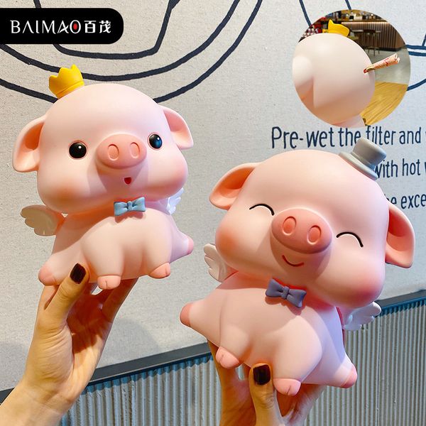 

original cartoon cute pig children saving pot personalized piggy bank storage tank home decoration creative gift wholesale, Silver