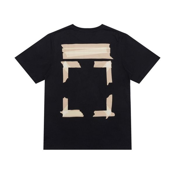 

brand luxury mens fashion offs t shirts designers high-quality t-shirt cotton loose arrow badge original bags women tees casual sport black, White;black