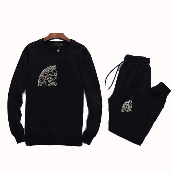 

mens tracksuits sweater trousers sports suit and pants straight casual suits street wild joggers suit, Gray