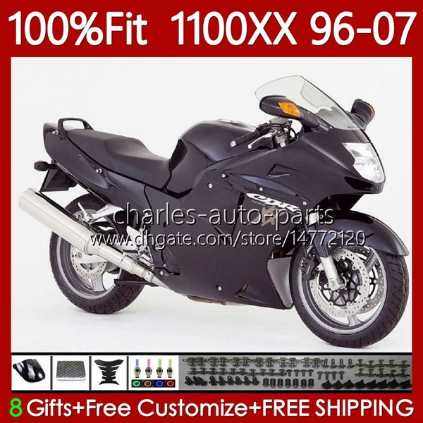 Тело для инъекций формы для Honda Blackbird Matte Black CBR1100 CBR 1100 XX CC 1100xx 96-07 114NO.27 CBR1100xx 1996 1997 1998 1999 2000 2001 1100CC 02 03 04 05 06 07