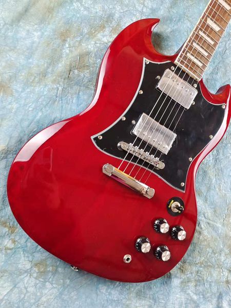 

sg electric guitar, flowerpot inlay, wine red, in stock