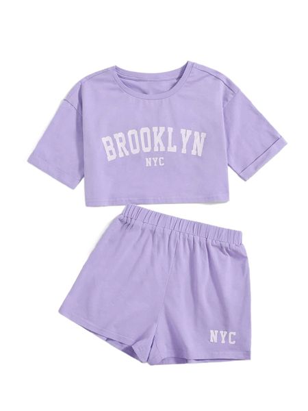 

x agata plus letter graphic tee & shorts s1xf#, Black