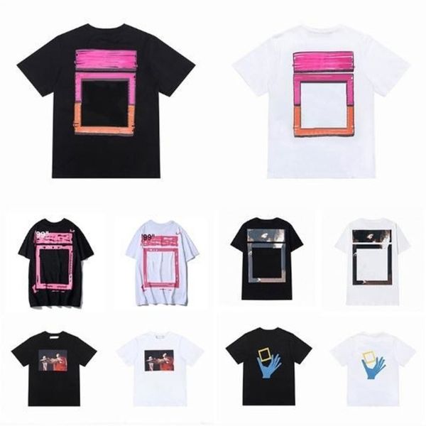 

luxury brand mens fashion offs t shirts designers high-quality t-shirt cotton loose arrow badge original bags women tees casual sport black, White;black