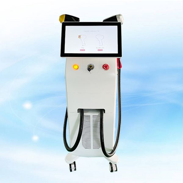

professional 2 handle diode laser hair removal machine factory whole sales price clinic use, Black