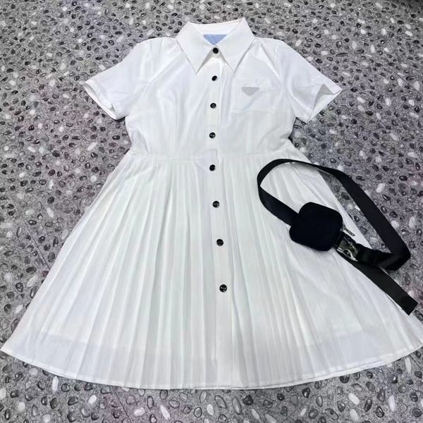 

summer party short dresses ladies girls lapel neck mid long loose fit dress women beach sundress woman designer clothing, White;black