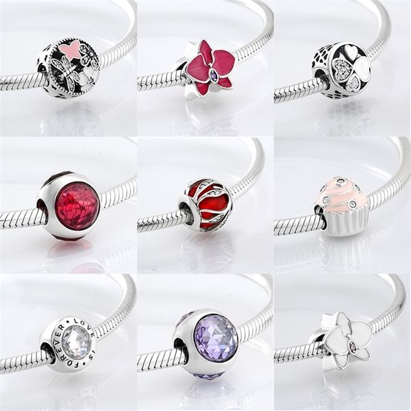 

round shape 925 sterling silver family is where love grows diy fine beads fit original jiuhao charm bracelet jewelry making 220506