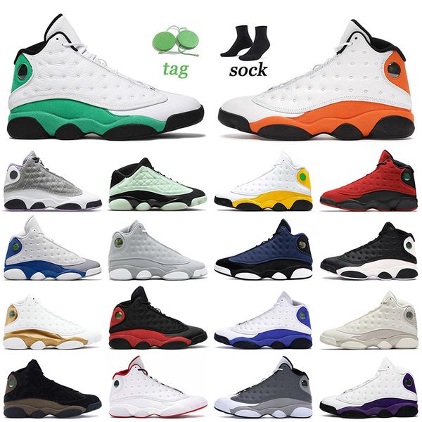 

xiii basketball shoes 13 mens 13s women jumpman starfish singles day red flint starfish soar green hyper royal chicago cap and gown sneakers, Black