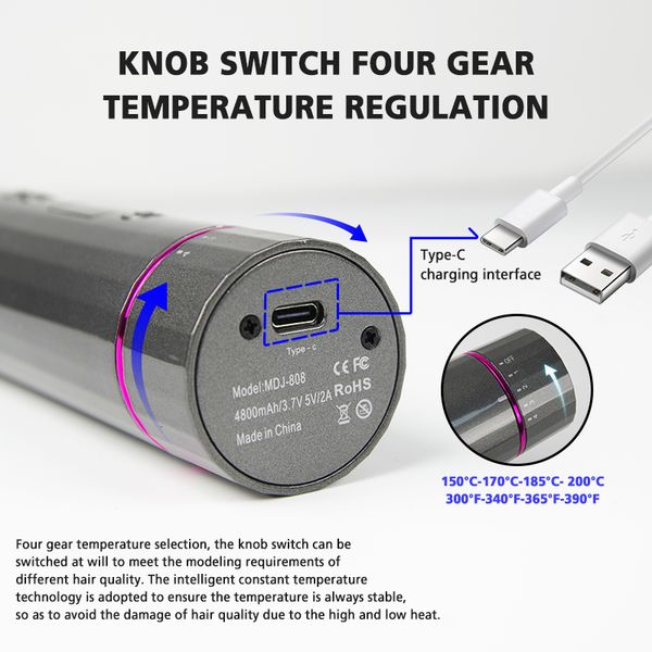 

professional automatic hair curler wireless hair curling iron usb rechargeable electric hair curlers forwomen spiral curler