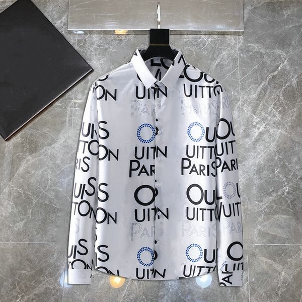 

2022 new style men's casual shirts qiwn autumn shirt fashion three-color long-sleeved men dress oversized shirts side -3xl#10, White;black