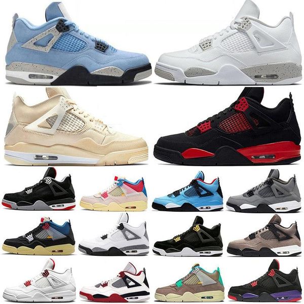 

shoemens basketball shoes 4 4s jumpman university blue white oreo fire red thunder sail cool grey black cat sneakers trainers
