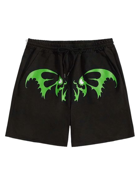 

romwe guys graphic print shorts 92sb#, White;black