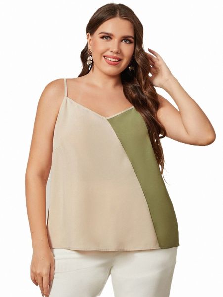 

plus two tone cami c3ud#, Black