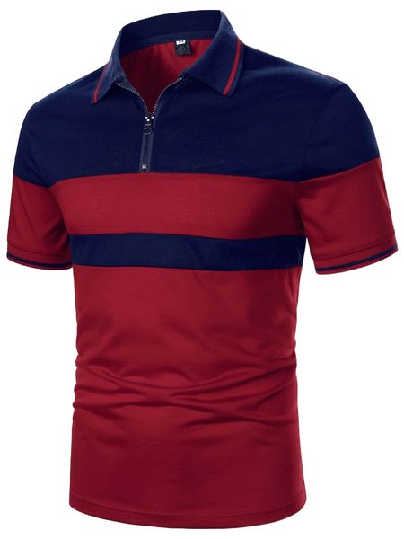 

men color block polo shirt r0an#, White;black