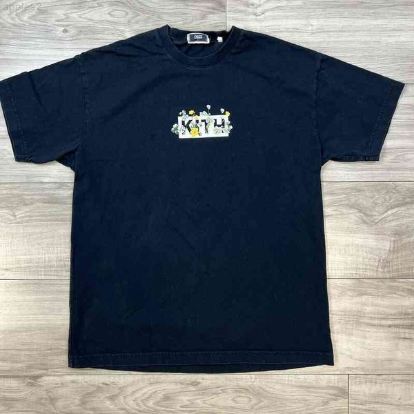 

kith box floral print genuine size small tee t shirt black spring, White;black