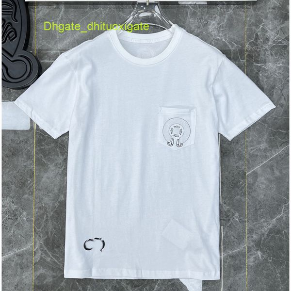 

ch mens luxury t shirts horseshoe flower tees brand man summer cross t-shirts sanskrit letter designer tshirts fashion boy hip hop sweater w, White;black