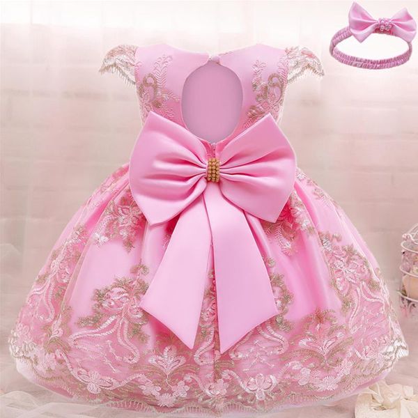 Платья девочки для девочек рождественское платье 3 6 9 12 18 24 месяца малыша, рожденная кружевной принцессой 1 -летняя вечеринка по случаю дня рождения костюмы