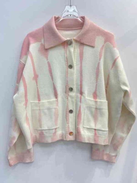 

women's knits & tees france's women's wear girls' pink smiling face tie dyed knitted coat cardigan, White