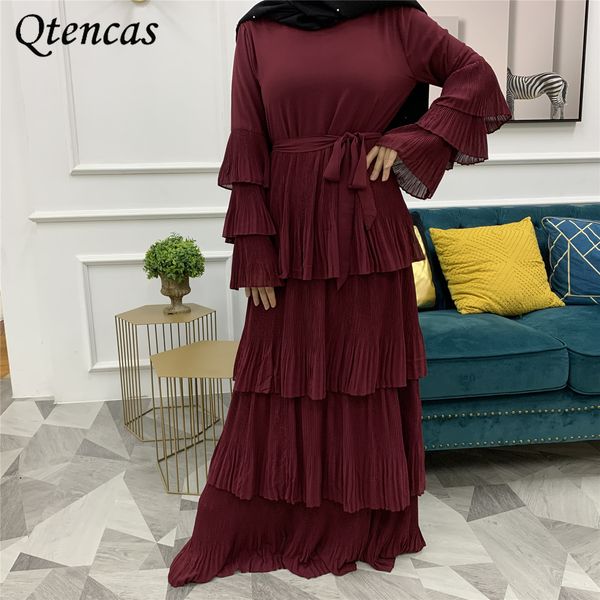 

eid mubarak dubai abaya turkey muslim dress women hijab long dresses kaftan moroccan islam clothing vestidos largos robe longue, Red
