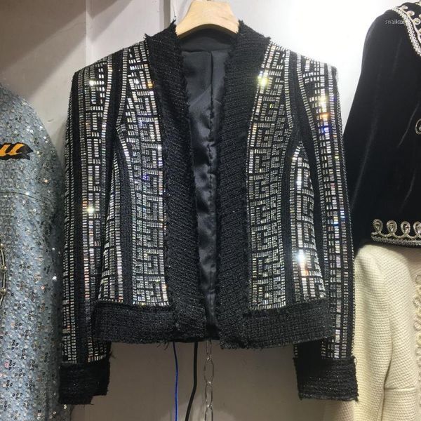 Damenjacken Est 2022 Designerjacke Atemberaubende Strass-Diamanten-Perlen