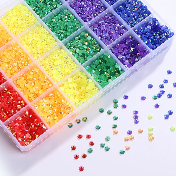 

yantuo 24 grid 3mm 4mm 5mm jelly ab resin nail rhinestones box display for nails, Black