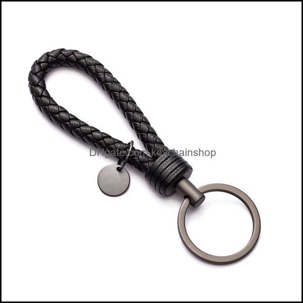 

keychains fashion accessories wrist rope couple key chain handmade braid real sheepskin leather keychain llavero ring porte clef car pendant, Silver
