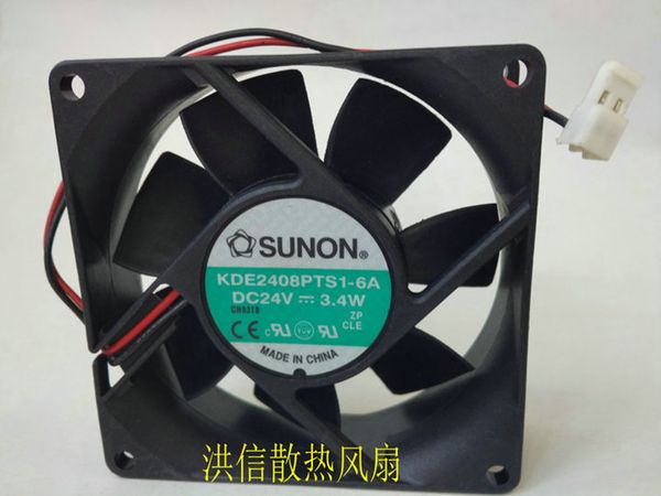 Frete original Jianzhun Sunon Fan 8025 KDE2408PTS1-6A DC24V 3.4W FERRA DE CONFORMANTE DE FRENTECÊNCIA FAM