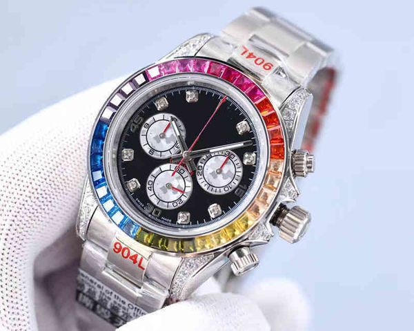 

rolesx uxury watch date gmt mens es luxury wristes laojia series rainbow di men's mechanical refined steel diamond ditong watch olex, Slivery;brown