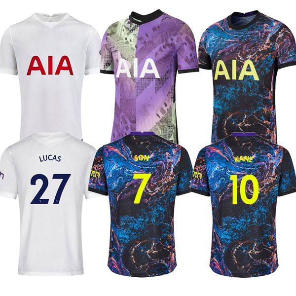

21 22 dele son tottenham bale kane soccer jersey hojbjerg bergwijn lo celso spurs 2021 2022 lucas football shirt uniforms men kids kit, Black;yellow
