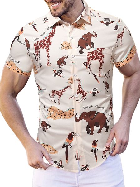 

men animal print shirt without tee z7cw#, White;black