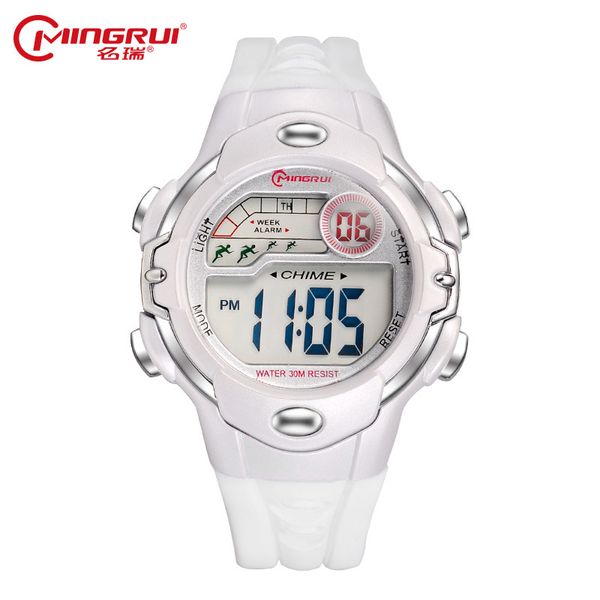 Mingrui Fashion Kids Silicone Digital Watch Relógios Informações de menina Luminosa LED Hora do alarme Montre Enfant