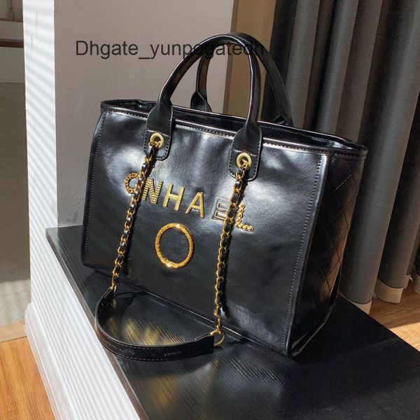 

brand women's luxury handbags beach bags designers ch metal letter badge tote evening bag small mini body leather handbag large female