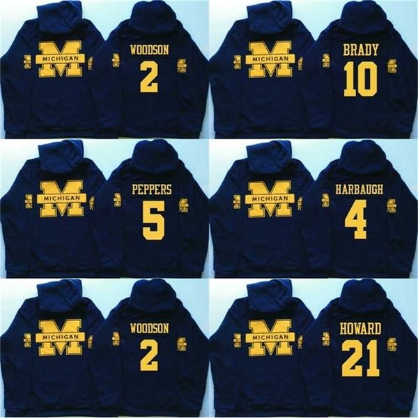 VipCeoMitNess Herren Michigan Wolverines Coollege Jersey 5 Jabrill Peppers 4 Jim Harbaugh 10 Brady 2 Charles Woodson 21 Howard Jerseys Hoodies Sweatshirts