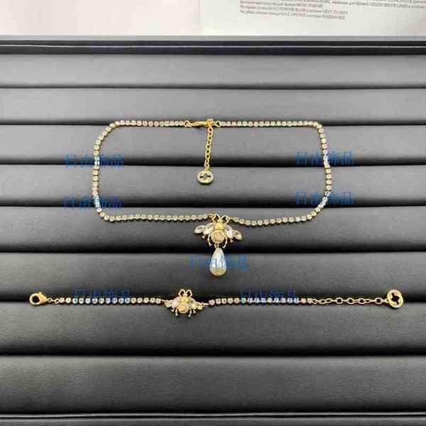 

factory outlet necklace new diamond bee pearl clavicle chain bracelet temperament fashion jewelry, Silver